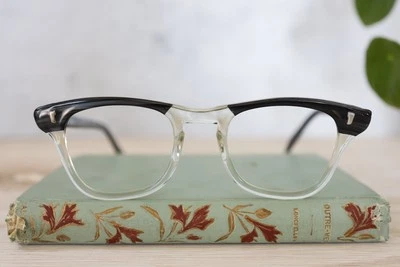 Gafas ópticas marinas vintage años 60 EE. UU. Preppy raras pequeños defectos 51-23 grandes Foto 1 de 4