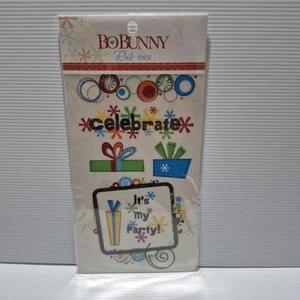 Bo Bunny "Celebrate" Collection Rub On Stickers Scrapbook Cards Craft - Picture 1 of 1