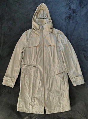 Chaqueta de lluvia Cole Haan para mujer talla L tostada iridiscente empacable gabardina con capucha Foto 1 de 4