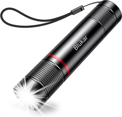 BLUKAR LED Taschenlampe Aufladbar, Superhelle Zoombare 2000 Lumen Mini Torch Mit 4 Lich