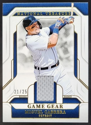 Muestras de equipo de juego Panini National Treasures Miguel Cabrera 2025/25 Tigers RH4 Foto 1 de 4