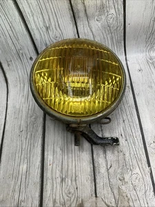 VINTAGE General-Electric Fog Lite Yellow Glass Lens Untested - Picture 1 of 14