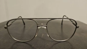 Luxottica Stuart Silver Aviator Glasses Frame SatGrey Made In Italy 135mm - Picture 1 of 12