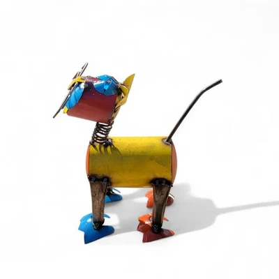 Handmade Metal Art Cat Multicolor  Small #4 Sculpture Home Garden Decor - Image 1 of 4