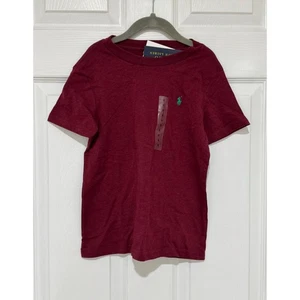 NWT Polo Ralph Lauren Boys Kids Embroidered Pony T Shirt Maroon Red  Size 5  - Picture 1 of 5