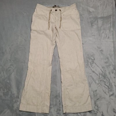 Pantalones The North Face Mezcla de Lino Mujer 6 Beige Rayas Verano Confort Cordón Foto 1 de 4