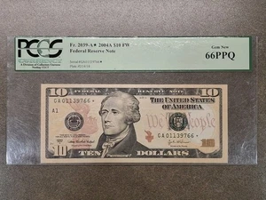 Fr. 2039-A* 2004A $10 FW Star Federal Reserve Note PCGS 66 PPQ - Picture 1 of 6