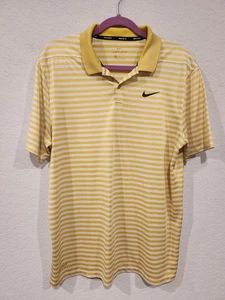 Camisa Polo Nike Golf Dri-Fit Para Hombre Grande Amarillo Blanco Rayas Rendimiento... - Imagen 1 de 8