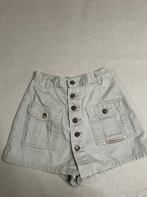 Pantalones cortos/falda vintage para mujer Squeeze Jeans color tostado con botones. Talla 3/4 Foto 1 de 4