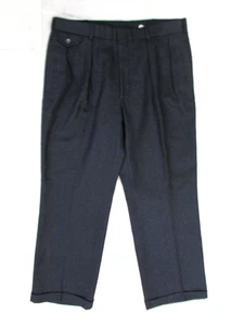 Vintage Polo Ralph Lauren Wool Pants Trousers 36x 30 Mens Gray Pleated Cuffed - Picture 1 of 8