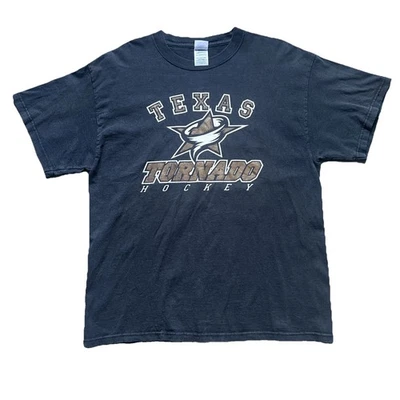 Vintage Texas Tornado Minor League Hockey T Shirt Adult Large Black Rare NAHL - Image 1 of 4