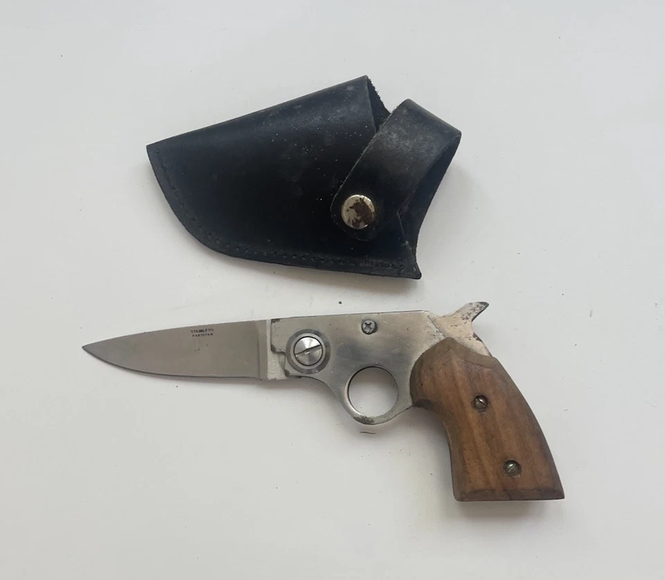 Cuchillo pistola revólver Wild West vintage, acero inoxidable, funda, ¡¡envío rápido!!! Foto 1 de 4