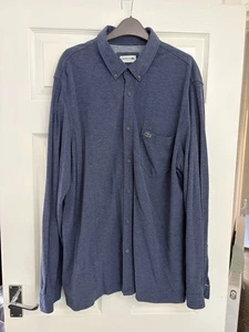Lacoste Camicia Uomo Jersey Terry Cotone Maglia Manica Lunga Blu Taglia 45 XXL 2XL - Foto 1 di 9