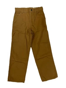 Carhartt Youth Boys Brown Duck Carpenter Utility Cargo Pants Work Wear Sz 12 NWT - Picture 1 of 9