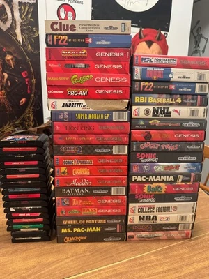 Lot of 50 Sega Genesis video games 34 boxes, many CIB, 16 carts action, RPGs, ++ - Image 1 of 4