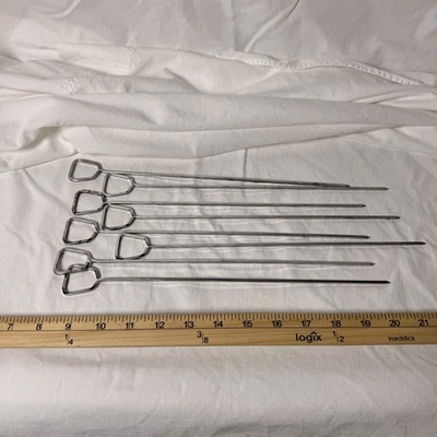 Espetos de carne Ekco X8 cromo jogado EUA vintage - Imagem 1 de 4