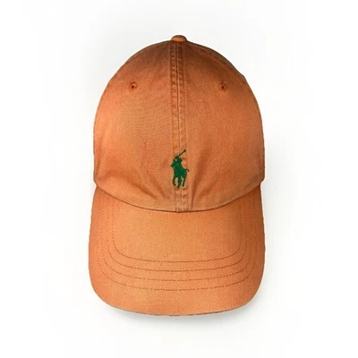 De colección POLO Ralph Lauren Sombrero Correa de Cuero Naranja con Gorra de Poni Verde Grande y Alto Foto 1 de 4