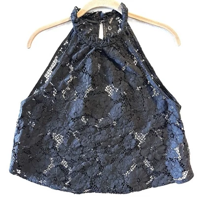 Camiseta sin mangas Free People XS Sweet Meadow Dreams negra de encaje espalda deportiva Foto 1 de 4