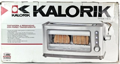 Запечатанный тостер KALORIK 39085 SS 2 ломтика нержавеющая сталь стеклянная панель - Изображение 1 из 4