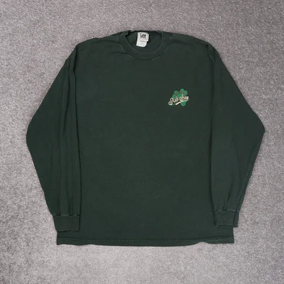 VTG 90s Boston Red Soxs Baseball Irish Shamrock XL Green Long Sleeve T-Shirt - Image 1 of 4