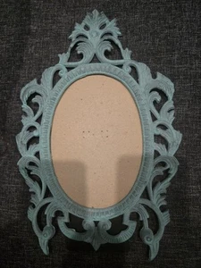 Vintage Green Patina Metal Ornate Victorian Style Oval Picture Frame No Glass - Picture 1 of 2