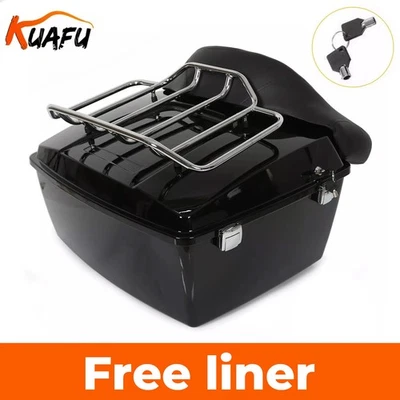 King Pack Luggage Trunk Backrest Rack For Harley Touring Road King Glide 97-13 - Image 1 of 4