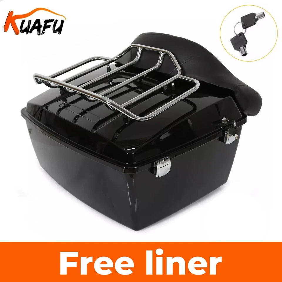 King Pack Luggage Trunk Backrest Rack For Harley Touring Road King Glide 97-13 - Image 1 of 4