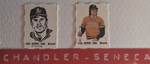 (2) JOSE CANSECO Madison A's Rare Gypsy Oak Micro Gumball Machine Baseball Cards - Picture 1 of 1