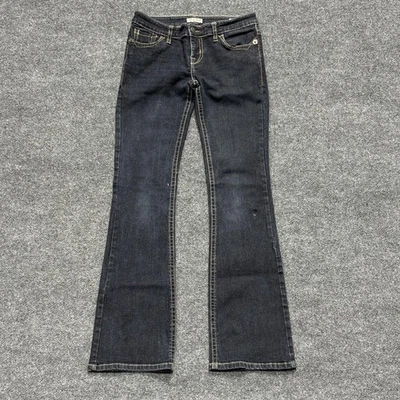 MEK Denim Brant Bootcut Jeans Womens 26x31 Dark Blue Wash Stretch Embroidered - Image 1 of 4