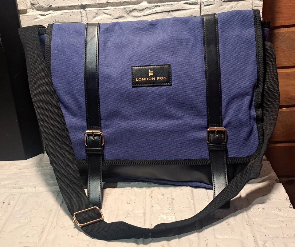 London Fog джинсовой ткани синий холст сумка-планшет с черной отделкой  - Изображение 1 из 4