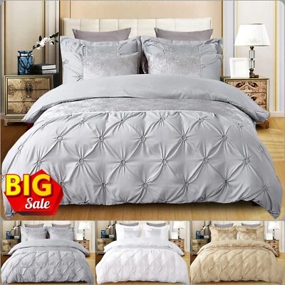 E BEDDING & RUGS Luxury Reversible Duvet Set Quilt Cover Double King Size Bedding Set Pillowcase*