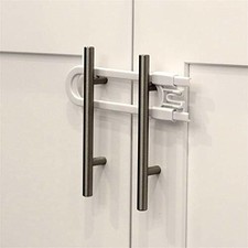 Child Safety Sliding Cabinet Locks (4 Pack) - Baby Proof Knobs, Handles, 4