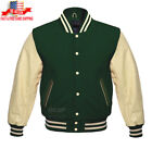 Men Varsity  Jacket Baseball Leather & Wool Bomber High School Letterman Jacket