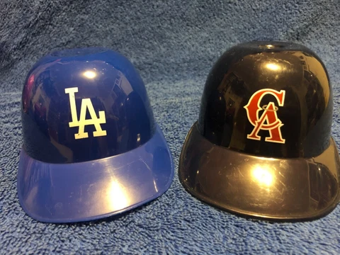 Los Angeles Dodgers California Angels set of 2 ice cream mini helmets used Cover