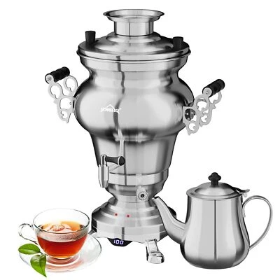 HOMELUX 5L Elektrisch Samowar Edelstahl Teekocher Teekanne Wasserkocher Temperaturwahl