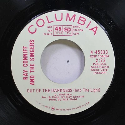 Pop Promo 45 Ray Conniff And The Singers - Out Of The Darkness (Into The Light) - Image 1 of 2