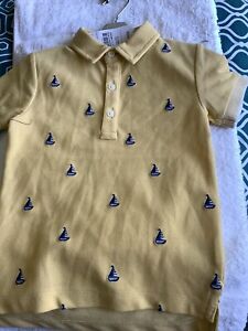 Next Yellow Yacht Patterned Polo Shirt 18-24M 1.5/2 Years BNWT RRP £10