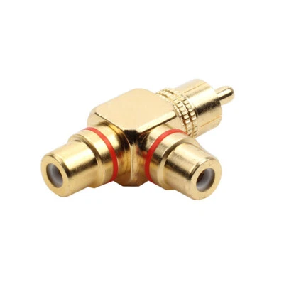 RCA 1 Male to 2 Female Splitter Adapter AV Video Audio Connector Plug Extender - Image 1 of 3