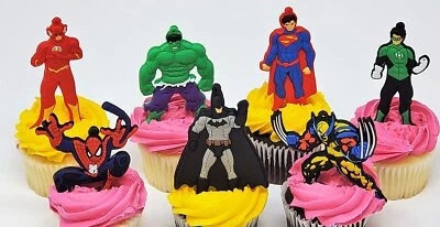 Cómic Super Hero Pastel de Cumpleaños, Cupcake Flash, Spiderman, Hulk, Batman y Foto 1 de 4