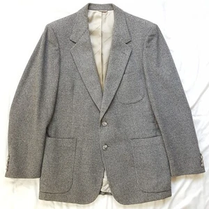 Geoffrey Beene Houndstooth Sport Coat Gray Men's Size 46 Long Two Button - Picture 1 of 11