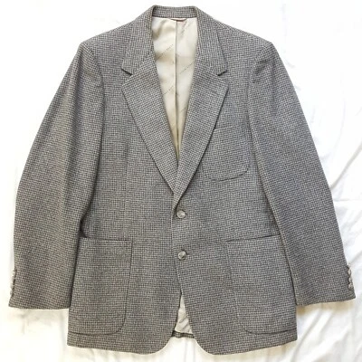 Abrigo Deportivo Geoffrey Beene Pata de Gallo Gris Para Hombre Talla 46 Largo Dos Botones Foto 1 de 4