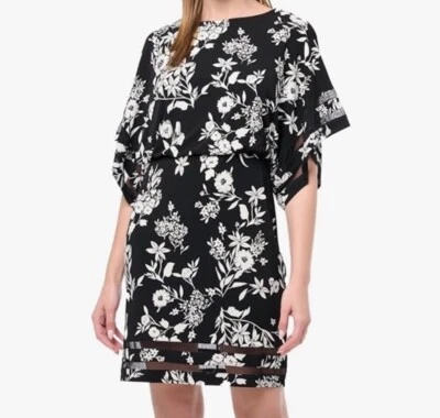 Платье-футляр женское Jessica Howard черное с цветочным принтом миниатюрного размера 12P - Изображение 1 из 4