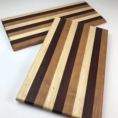 Wood Cutting Board Set Solid Wood Gift Handmade Charcuterie Kitchenware USA - Image 1 of 4