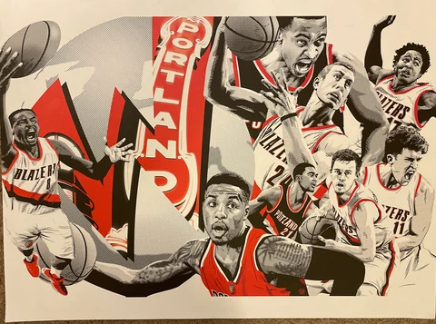 Portland Trail Blazers Comicon Poster Giveaway from 2016, Rare. 18”X24” Cover