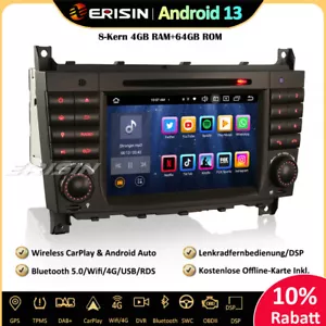 8-Kern DAB+Android 13 Autoradio GPS Navi Mercedes Benz CLC/G/C Klasse W203 W463 - Bild 1 von 16