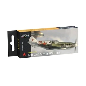 Arcus #E1005 Enamel Paint Set Mid-WW2 Soviet Fighters 6colors 10ml for Model Kit - Picture 1 of 14