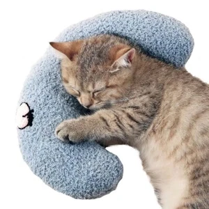 Ultra Soft Fluffy Pet Calming Toy Half Donut Cuddler Little Pillow for Cats - Picture 1 of 7