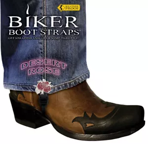 Harley-Davidson Boot 4" Desert Rose Motorcycle Boot Straps - Picture 1 of 4