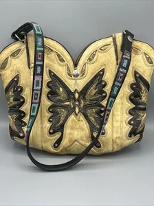 One Of A Kind Western Butterfly Shoulder Bag Miss Capezio Boots Brighton Strap  - Picture 1 of 16