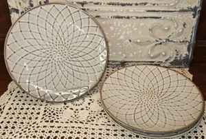 Lot of 3 Pier 1 Imports Salad Plates Reactive Tan Brown 8.5" Stoneware - Picture 1 of 5